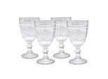 1.06 Bicchiere Da Vino Mandala Trasparente - Circa 300Ml / Set Di 4 - Bicchiere Retrò