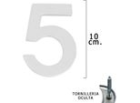 Numero "5"" Wolfpack, Argento Opaco, 10 Cm + Viti, Blister Con 1 Pezzo"