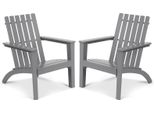 Costway Sedia Adirondack, Sedia Adirondack In Legno Di Acacia, Sedia Da Giardino, Carico Massimo 160 Kg Grigio