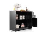 Mobile Contenitore Costway Con 2 Ante E 2 Cassetti, Ripiano Regolabile, Mobile Contenitore Per Credenza Buffet Nero