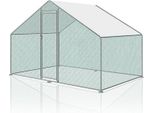 Jopassy Pollaio All'aperto Grande Pollaio Tetto Recinto Ruspante Pollame Con Telaio In Acciaio Zincato Pe E Porta Con Serratura 3 X 2 X 2 M