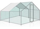 Jopassy Pollaio All'aperto Grande Pollaio Tetto Recinto Ruspante Pollame Con Telaio In Acciaio Zincato Pe E Porta Con Serratura 3 X 3 X 2 M