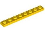 Piastra Lego® 1X8 3460 - 10 Pezzi Giallo