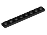 Piastra Lego® 1X8 3460 - 100 Pezzi Nero