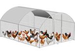 Jopassy Pollaio All'aperto Grande Pollaio Tetto Recinto Ruspante Pollame Con Telaio In Acciaio Zincato Pe E Porta Con Serratura 3 X 4 X 2 M Cupola