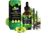 Olio Per Capelli Olio Essenziale Per La Cura Dei Capelli Olio Di Ricino Olio Di Amla Olio Di Cumino Nero 3 In 1 Per Pelle E Capelli Biologico, 1X 60Ml