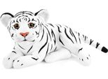 Brubaker Peluche Tigre - Peluche Da 30 Cm - Peluche Per Bambini Grande Gatto Sdraiato - Peluche Per Bambini, Bianco
