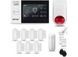 Huxgo HXA007 Sistema Di Allarme Casa Wifi + Gsm 2G Con Sirena Wireless, Sistema Di Allarme Con 1X Sensore Di Movimento E 7X Sensore Porta-Finestra, Sistema Di Allarme Per Appartamento, Casa, Garage, Tuya Smartlife App