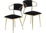 Set Di 2 Sedie Per Sala Da Pranzo, Seduta In Velluto, Poltrona, Poltrona Da Salotto, Sedia Da Ufficio Imbottita Con Gambe In Metallo Dorato, Sedia Da Toilette