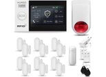 Huxgo HXA007 Sistema Di Allarme Casa Wifi + Gsm 2G Con Sirena Wireless, Sistema Di Allarme Con 1X Sensore Di Movimento E 12X Sensore Porta-Finestra, Sistema Di Allarme Per Appartamento, Casa, Garage, Tuya Smartlife App