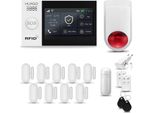 Huxgo HXA007 Sistema Di Allarme Casa Wifi + Gsm 2G Con Sirena Wireless, Sistema Di Allarme Con 1X Sensore Di Movimento E 9X Sensore Porta-Finestra, Sistema Di Allarme Per Appartamento, Casa, Garage, Tuya Smartlife App