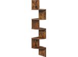 Scaffale Angolare Rustico Marrone, 20X20X127,5 Cm, Scaffale A Muro