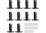 Vevor Morsetto Per Vetro, 10 Pezzi Quadrati Per Vetro Temperato Da 0,31"-0,47"", Morsetto Di Montaggio Per Vetro In Acciaio Inox 304, Supporto Per Ripiano In Vetro Spesso 0,12"" Per Balcone, Giardino, Terrazza, Scale"