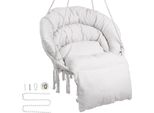 Vevor Sedia Sospesa, Portata 150 Kg, Sedia Sospesa In Macramè Con Cuscino E Materiale Di Fissaggio, Sedia A Dondolo In Corda Di Cotone Per Camera Da Letto, Balcone, Terrazza, Giardino, Beige