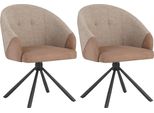 Casa Dolce Sedia Da Pranzo Nitro, Set Di 2, Marrone + Beige, 61X62X85 Cm, Mobili Per Sala Da Pranzo, Girevole A 360°, Imbottita, 120 Kg Di Peso Max