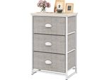 Cassettiera Costway Con 3 Cassetti E Piano D'appoggio, Cassettiera In Tessuto, Cassettiera Portaoggetti 45 X 30 X 73 Cm