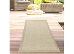 Tappeto Moderno Per Esterni E Interni Monocolore In Beige Dimensioni - 80 X 150 Cm