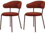 Rebecca Mobili Sedie Rebecca Mobili Talong 80,5X47,5X57,5 Tessuto Poliestere Acciaio Rosso Moderno Set 2 Pezzi