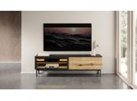 Armadio Rtv In Rovere Evoke/Nero Con Tubature E Illuminazione A Led, 180 Cm