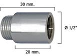 Wolfpack Linea Profesional - Barra Di Prolunga Rotonda Cromata 1/2" X 20"