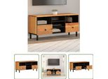 The Living Store Mobile Tv 100X33X46 Cm In Legno Massiccio Di Acacia