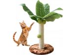 Tiragraffi Qls Per Gatti 52 Cm Palma In Corda Di Sisal Con Palla Interattiva Verde Marrone 10973