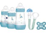 Set Regalo Mam Welcome To The World Con 3 Biberon Anticolica Easy Start, Succhietto Start Nano, Clip It! & Cover, Con Copri Succhietto, Azzurro Azzurro Set Da 6 Pezzi