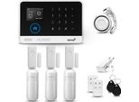 Huxgo HXA003 Sistema Di Allarme Casa Wifi + Gsm 2G Con Sirena, Sistema Di Allarme Con 3X Sensore Di Movimento E 3X Sensore Porta-Finestra, Sistema Di Allarme Per Appartamento, Casa, Garage, Tuya Smartlife App