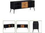 The Living Store Mobile Tv 112X31X45 Cm Legno Massiccio Riciclato Teak