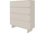 Selsey Wuwu - Cassettiera Con 4 Cassetti, Greige 101 Cm