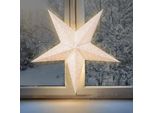 Stella Di Carta A Led In Bianco Con Timer A Batteria - Ø 60 Cm - Decorazione Natalizia Da Appendere - Stella Natalizia Da Decorazione Luce Natalizia Luce D'atmosfera Stella Per Natale Avvento Inverno
