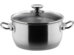 Casseruola Con Coperchio In Vetro Da 16, 20 O 24 Cm, Acciaio Inox, Lucido - Injoy® Senza Sigillante