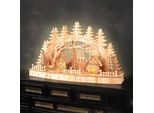 3.08 Illuminazione Decorativa Ad Arco Per Candele In Legno Con 10 Led / Timer - Circa 44 X 26,5 Cm