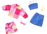 Barbie Fashions 2-Pack - Camicetta E Pantaloncini Rosa + Top E Gonna Blu