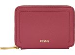 Fossil Porta Carte Di Credito Logan Zip Around Card Case Rfid Mohair Rosa