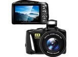 Zelurxx Fotocamera Digitale Da 3,0", Fotocamera Compatta, Obiettivo Macro, 48 Mp, Con Scheda Tf Da 32 Gb, Zoom Digitale 16X, Per Principianti Della Fotografia, Nero"