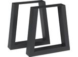 Set Di 2 Telai Da Tavolo 'Marstal' Per Tavolino Panca Sgabello Acciaio 42 X 40 Cm Nero