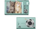Zelurxx Fotocamera Digitale, 48MP, Fotocamera 1080P Fhd, 3.0 Pollici, Fotocamera Compatta, Zoom Digitale 16X, Portatile, Per Adolescenti Adulti Principianti, Verde