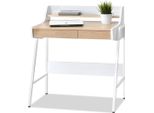Scrivania Minimalista Reno - Bianco / Rovere Sonoma