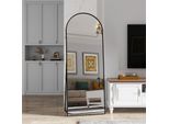 Specchio A Figura Intera 162 X 53 Cm, Grande Specchio A Figura Intera Con Cornice In Alluminio Nero, Specchio Da Parete, Specchio Da Appoggio Per Camera Da Letto, Ingresso, Corridoio, Decorazione Della Casa Ecc.