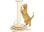 Pawhut Tiragraffi 4 In 1, Tiragraffi Da 69 Cm, Tiragraffi Per Gatti In Sisal Con Palla Da Gioco, Tiragraffi Per Gatti, Tiragraffi Per Gatti, Per Interni, In Rovere
