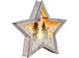 Stella Luminosa Decorativa Da Tavolo - Circa 25,5 X 5 X 25,5 Cm - 6 Led Bianchi Caldi / Per Uso Interno / A Batteria