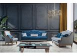 Set Di Divani Chesterfield Blu Moderni Di Design A Tre Posti Poltrona Di Lusso