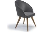 Sedia Per Sala Da Pranzo Di Lusso Di Design Con Braccioli Seduta Imbottita Moderna Grigia