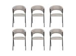 Sala Da Pranzo Grigio Gruppo Tessile Set 4X Poltrona Sedia Design Imbottitura In Tessuto Sedie