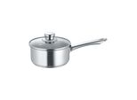 Casseruola 16 Cm Con Coperchio In Vetro, Acciaio Inox, Lucido - New Roma