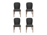 Poltrona Imbottitura Legno Moderno 4X Sedie Lusso Imbottitura Design Sedia Poltrona