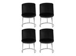 Sedie Di Design Nere 4X Con Gambe In Acciaio Inox Sedie Da Pranzo Moderne