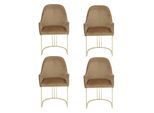 Gruppo Set 4X Poltrona Sedia Design Tessuto Imbottitura Sedie Sala Da Pranzo Tessile