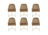 Gruppo 6X Poltrona Sedia Design Tessuto Imbottitura Sedie Sala Da Pranzo Tessile